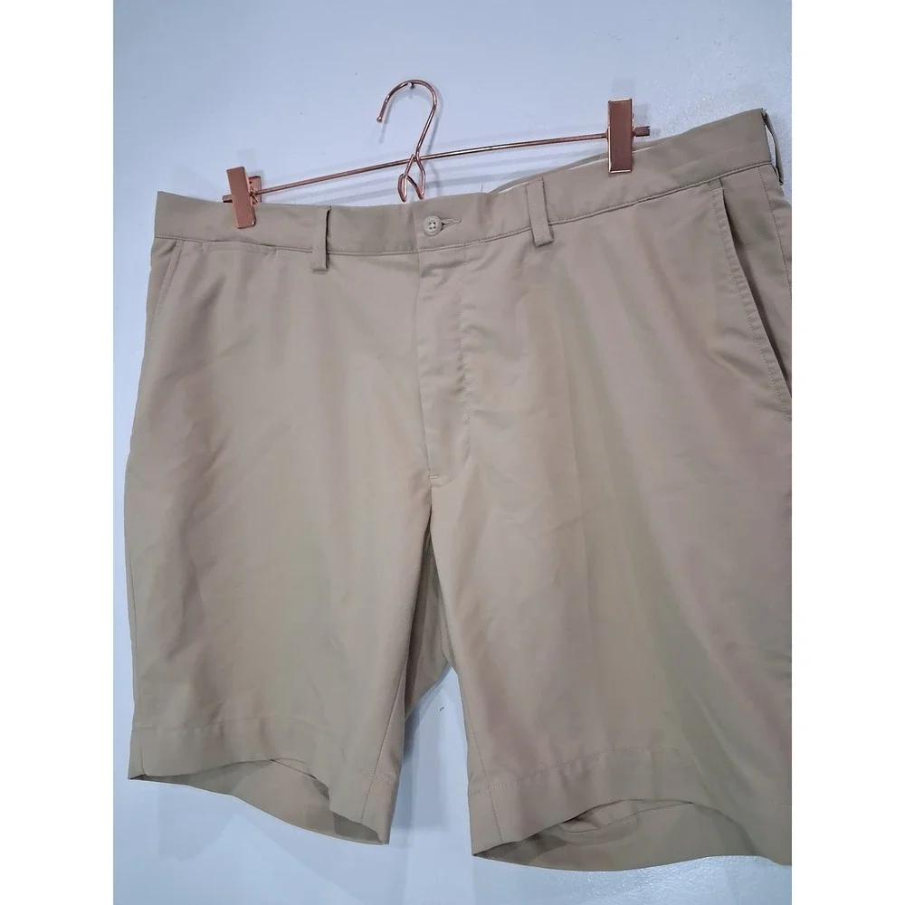 Polo Ralph Lauren Mens Tan Golf Shorts Size 40 Khaki Performance Flat Front